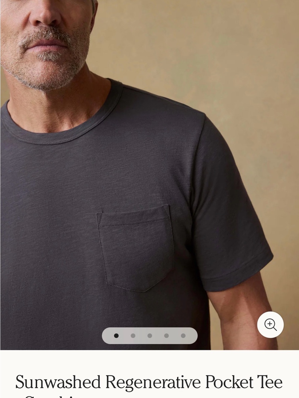 Grey Faherty Sunwashed Regenerative
Pocket Tee